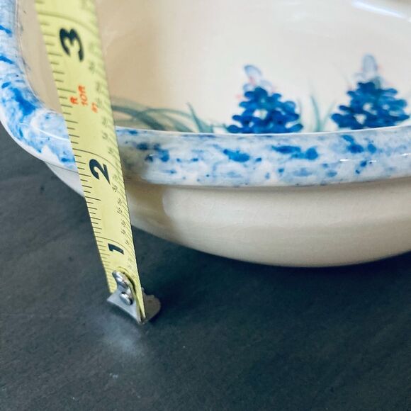 Texas Bluebonnets Marshall Pottery Heart Shaped Bowl Dish - Picture 3 of 6